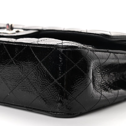 Chanel Distressed Patent Quilted Medium Double Flap Black 10 of 14