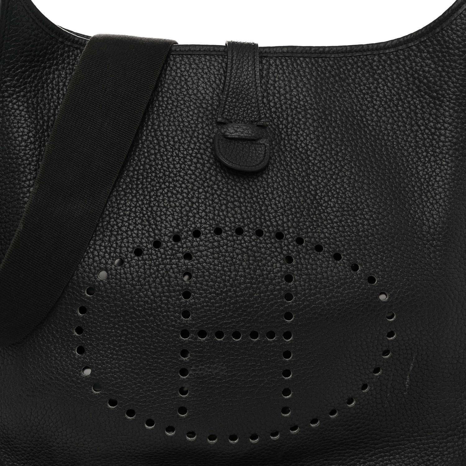 Hermes Taurillon Clemence Evelyne II GM Black 7 of 10