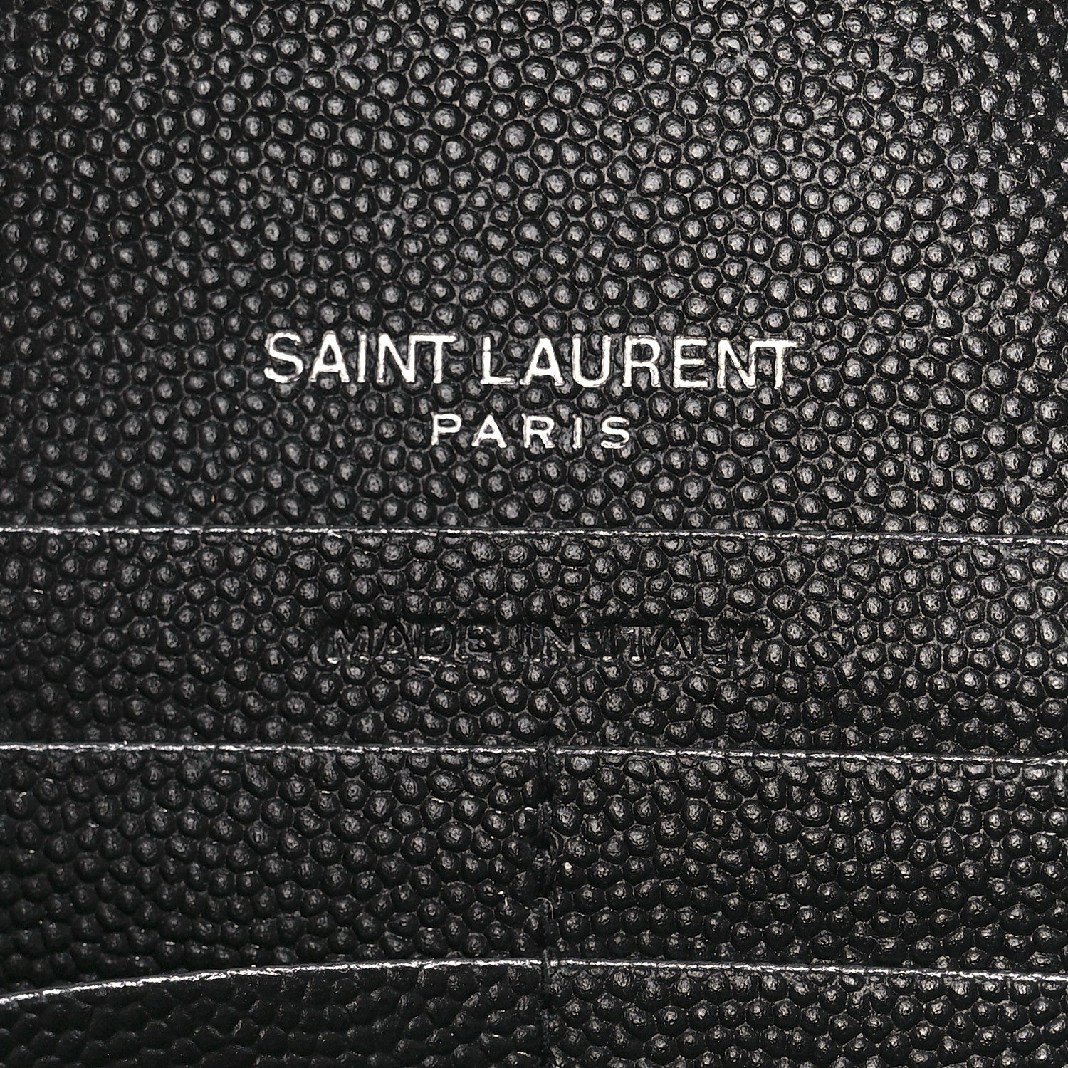 Saint Laurent Grain De Poudre Matelasse Chevron Monogram Chain Wallet Black 6 of 10