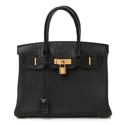 Hermes Togo Matte Alligator Birkin Touch 30 Black 1 of 11