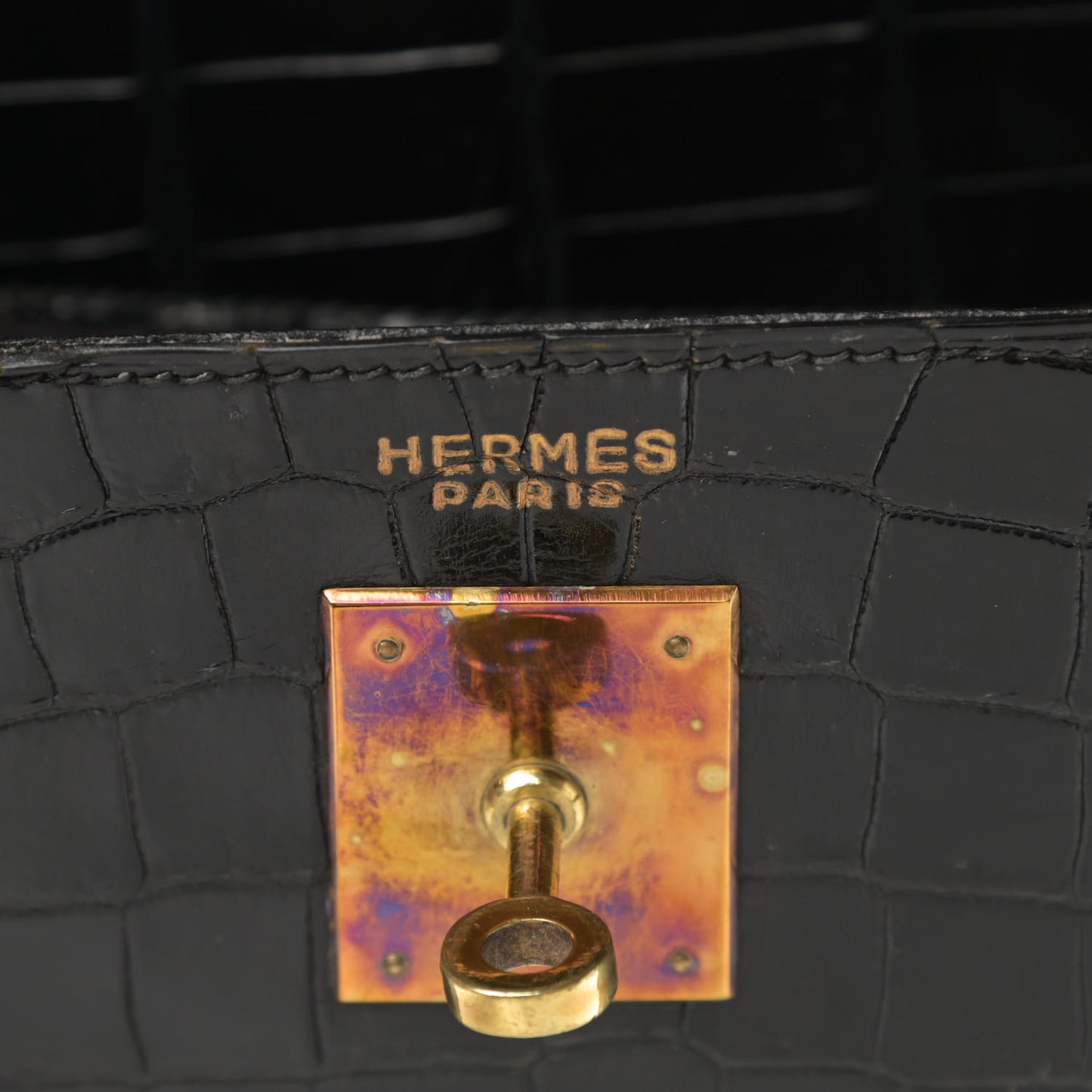 Shiny Crocodile Kelly Sellier 32 Black