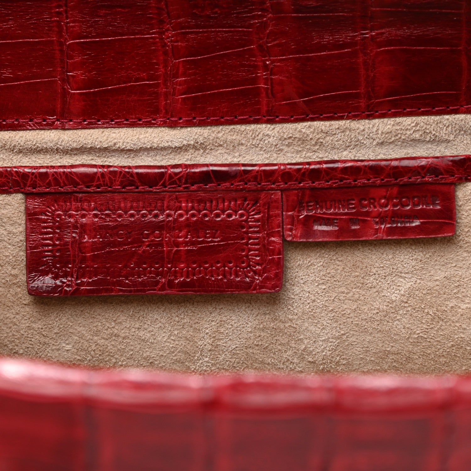 Nancy Gonzalez Crocodile Foldover Clutch Red 6 of 7