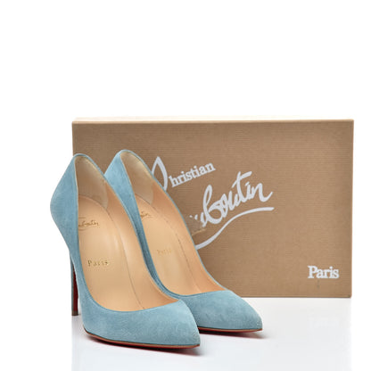 Christian Louboutin Veau Velours Pigalle Follies 100 Pumps 37 China Blue 10 of 10