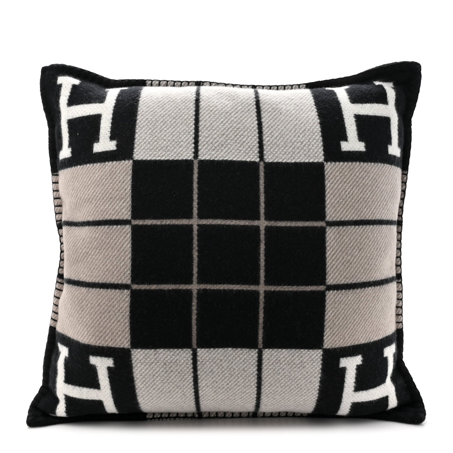Wool Cashmere Avalon III Pillow PM Ecru Black