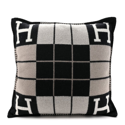 Hermes Wool Cashmere Avalon III Pillow PM Ecru Black 1 of 5