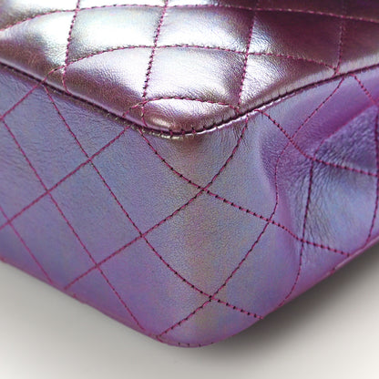 Chanel Iridescent Lambskin Quilted Medium Double Flap Purple 10 of 10