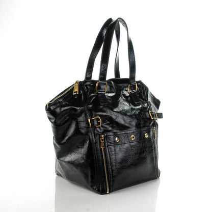 Saint Laurent Textured Patent Large Downtown Tote Black 3 of 7