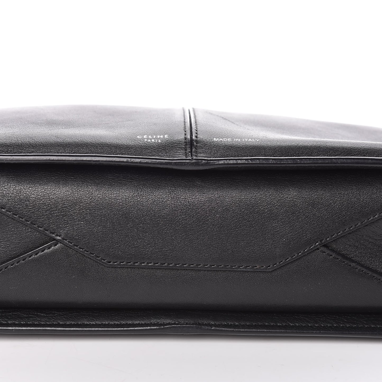 Supple Natural Calfskin Tri-Fold Clutch Black