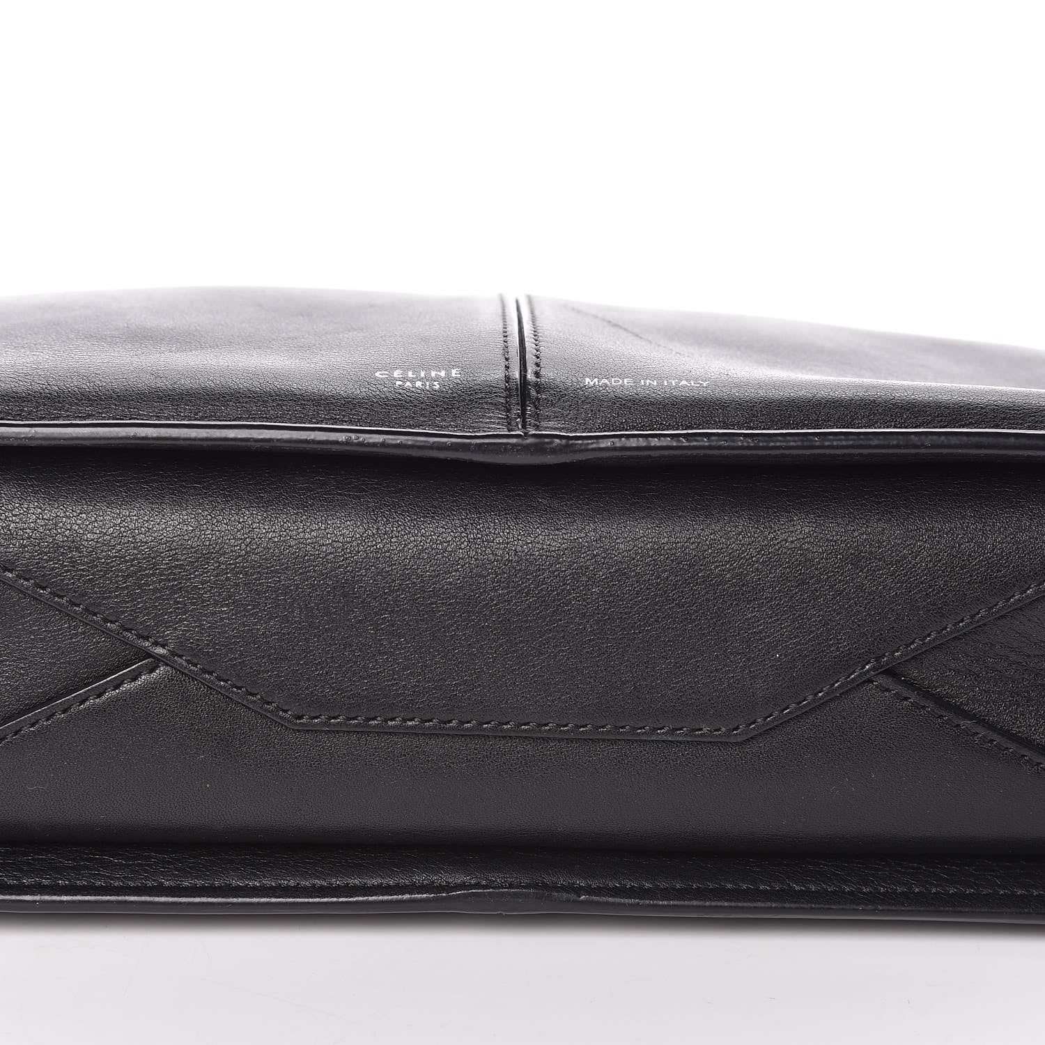 Celine Supple Natural Calfskin Tri-Fold Clutch Black 11 of 11