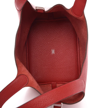 Hermes Taurillon Clemence Picotin Lock 22 MM Rouge Casaque 5 of 9