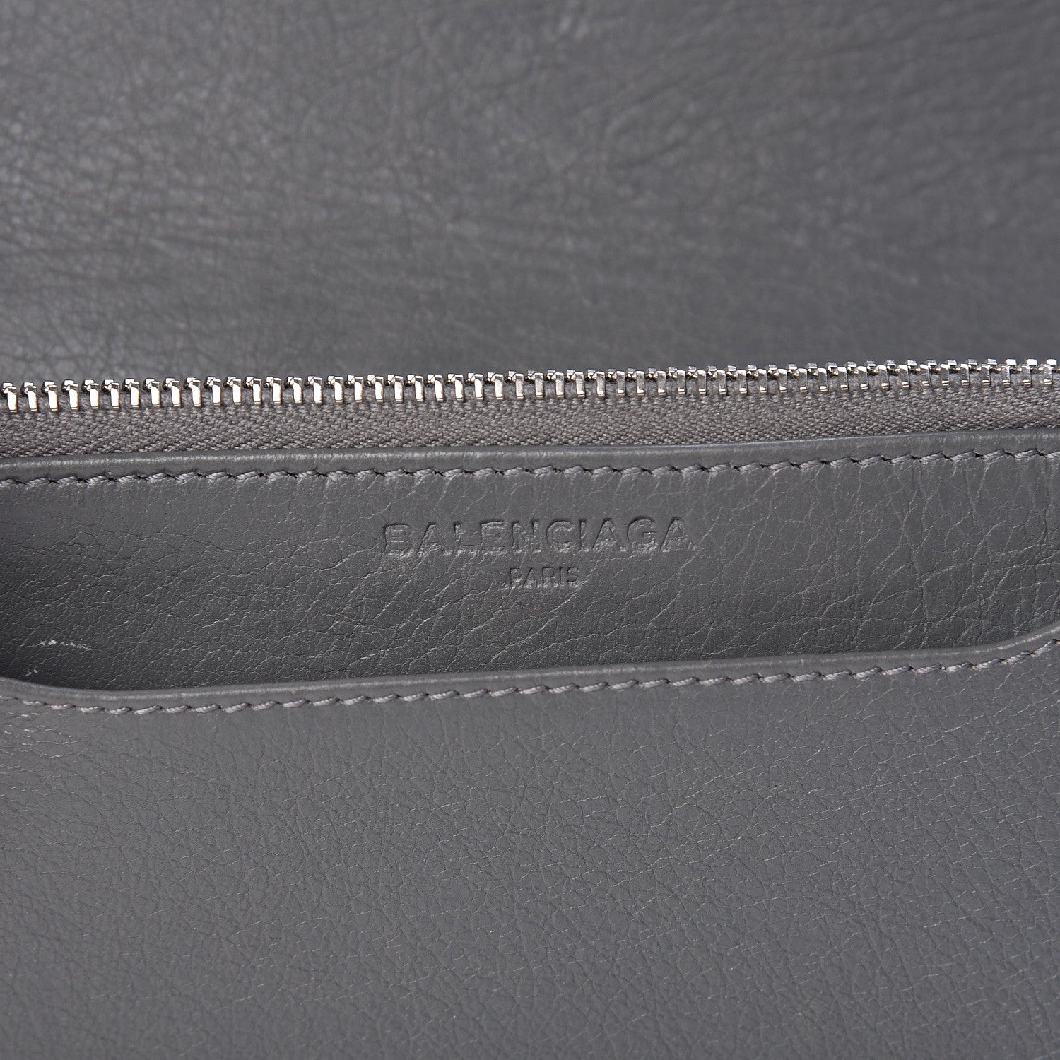 Balenciaga Agneau Silver Metallic Edge Hardware Wallet On Chain Grey 6 of 14
