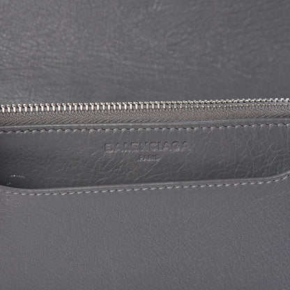 Balenciaga Agneau Silver Metallic Edge Hardware Wallet On Chain Grey 6 of 14