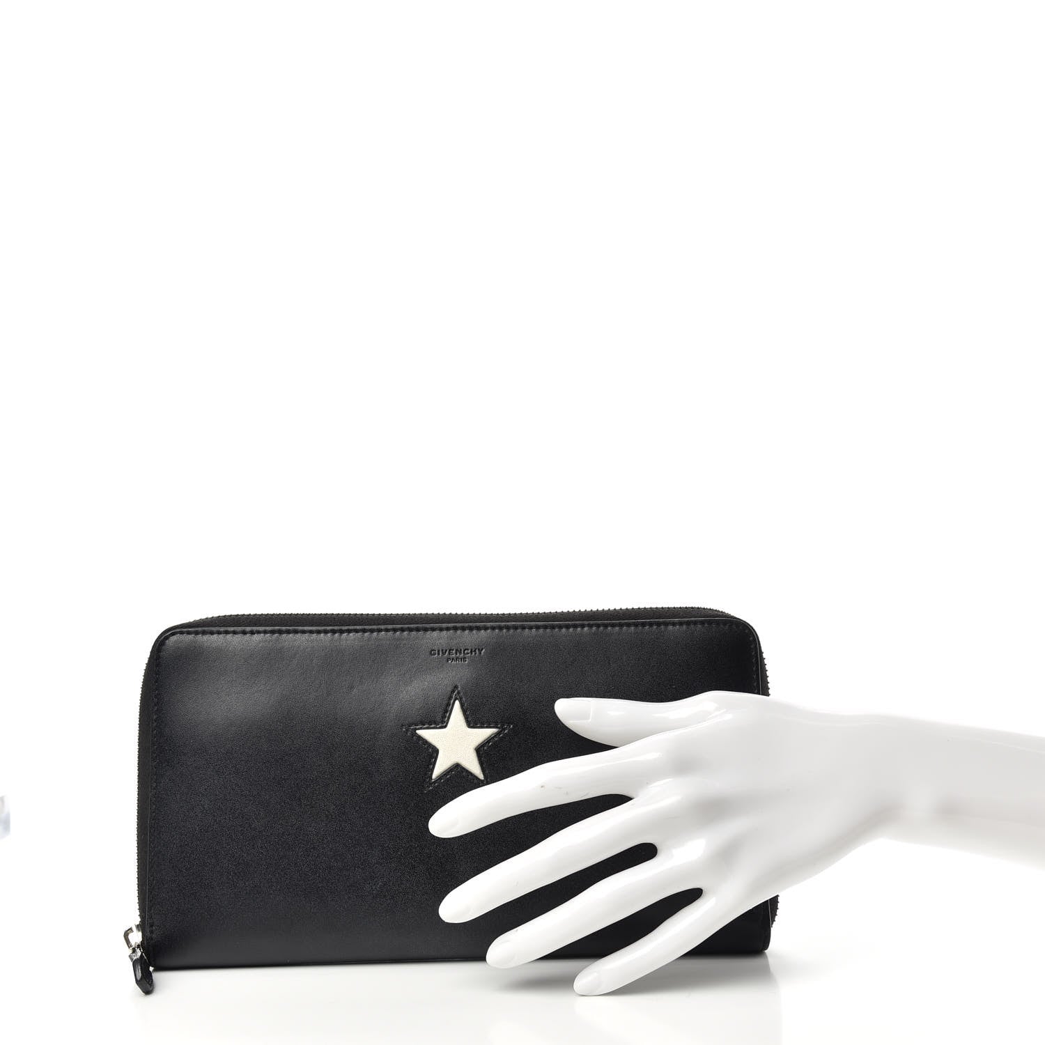 Givenchy Calfskin Star Pandora Zip Around Wallet Black 2 of 6