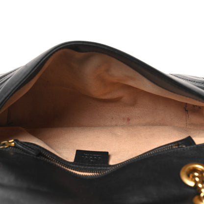 Gucci Calfskin Matelasse Small GG Marmont Shoulder Bag Black 5 of 12