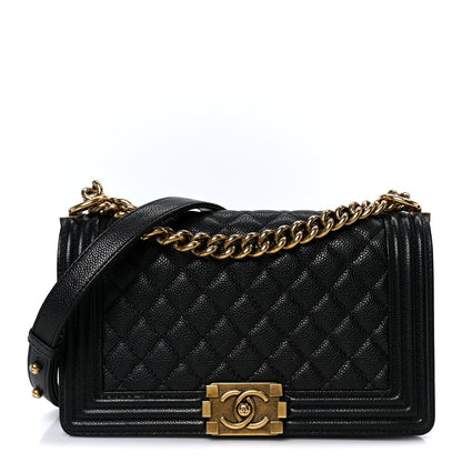 Chanel Caviar Quilted Medium Boy Flap Black 1 of 9
