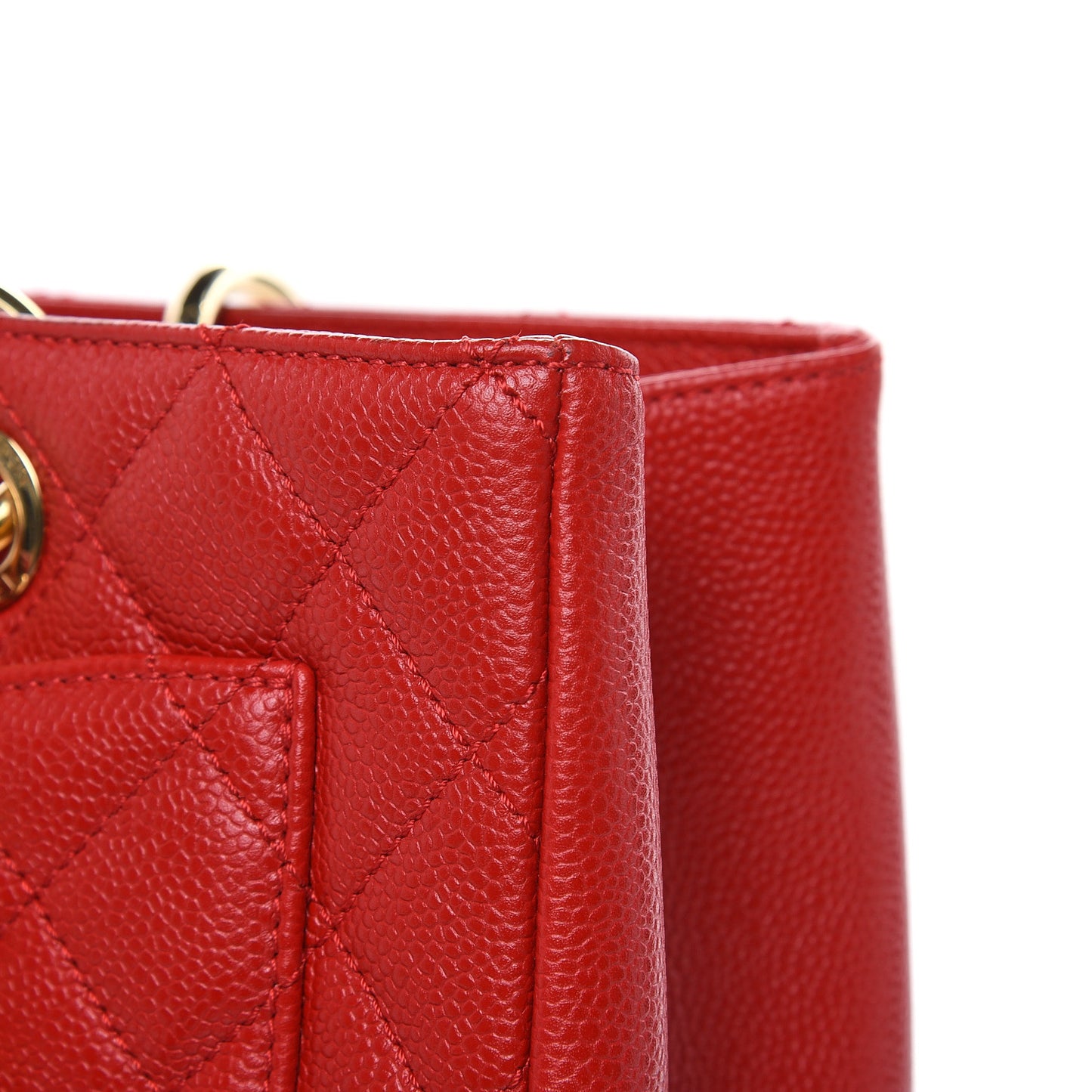 Caviar Quilted Grand Shopping Tote GST Red