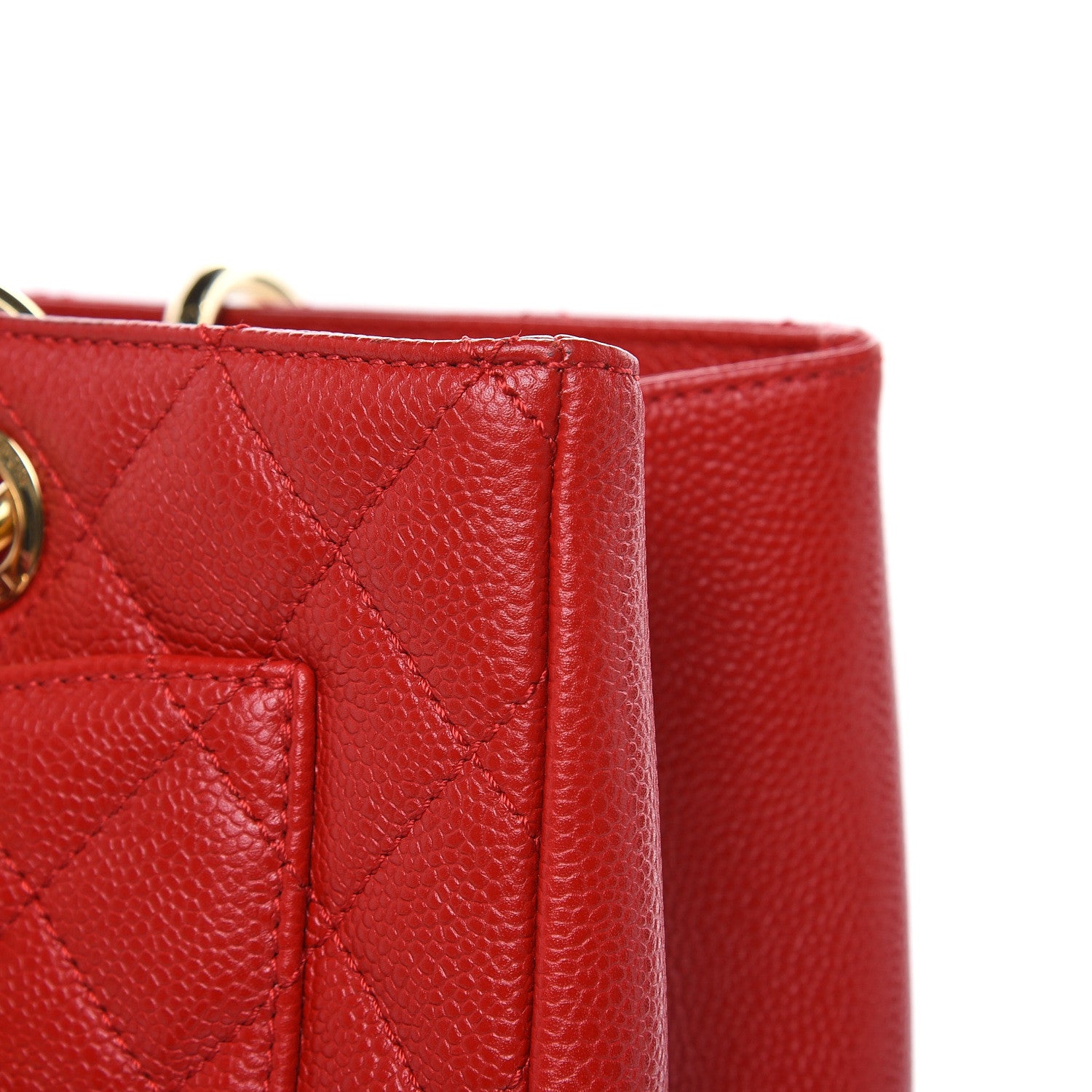 Chanel Caviar Quilted Grand Shopping Tote GST Red 17 of 19