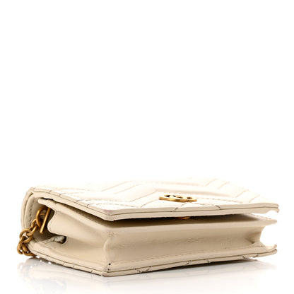 Gucci Calfskin Matelasse GG Marmont Mini Wallet On Chain Beige 3 of 6