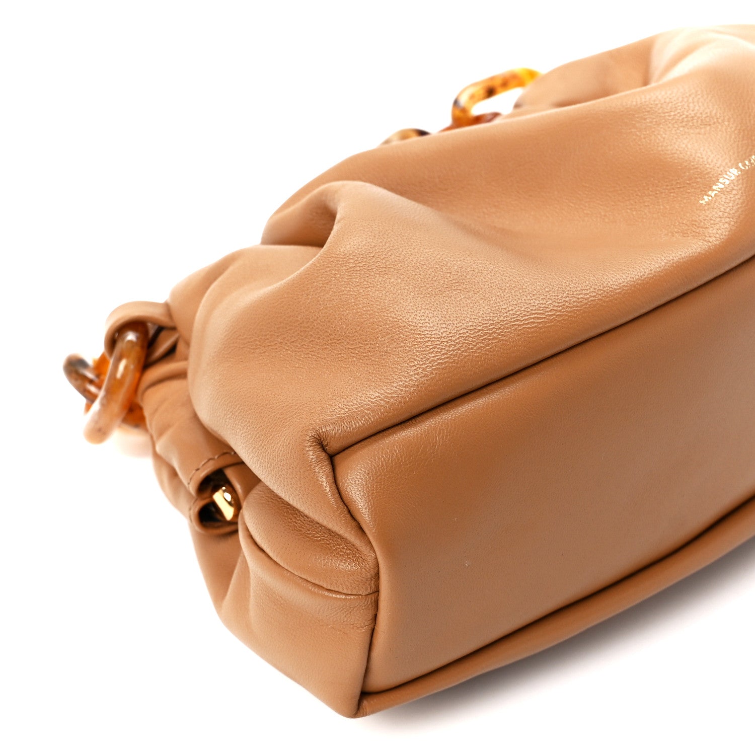 Mansur Gavriel Lambskin Mini Twist Cloud Chain Clutch Caramel 10 of 11