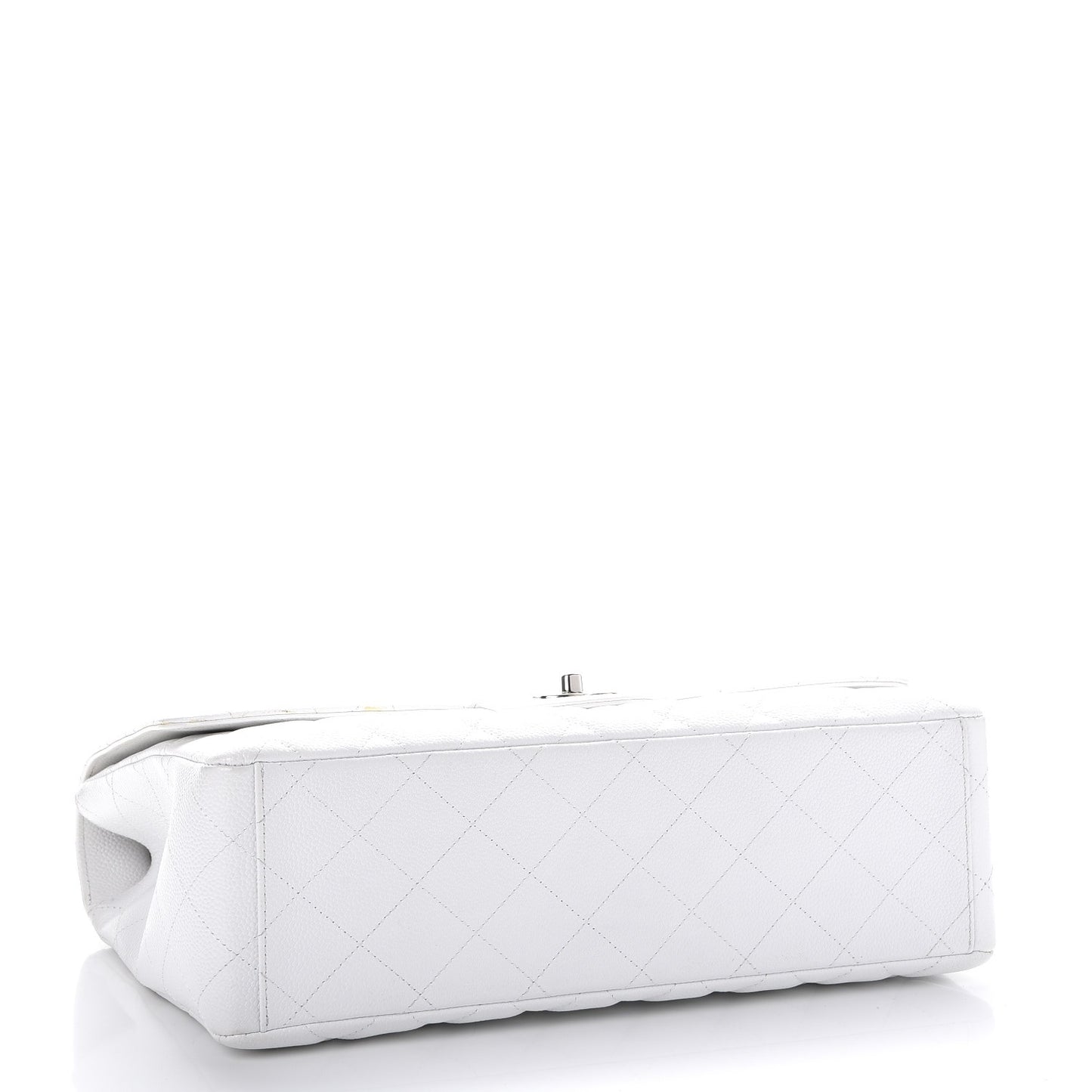 Caviar Maxi Single Flap White