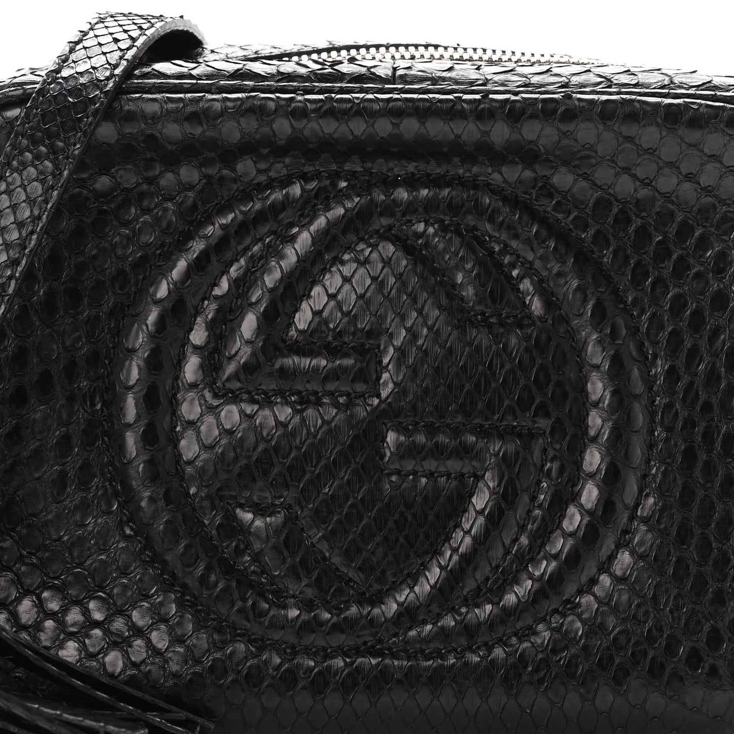 Snakeskin Small Soho Disco Bag Black