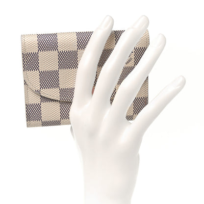 Louis Vuitton Damier Azur Rosalie Coin Purse Rose Ballerine 2 of 9
