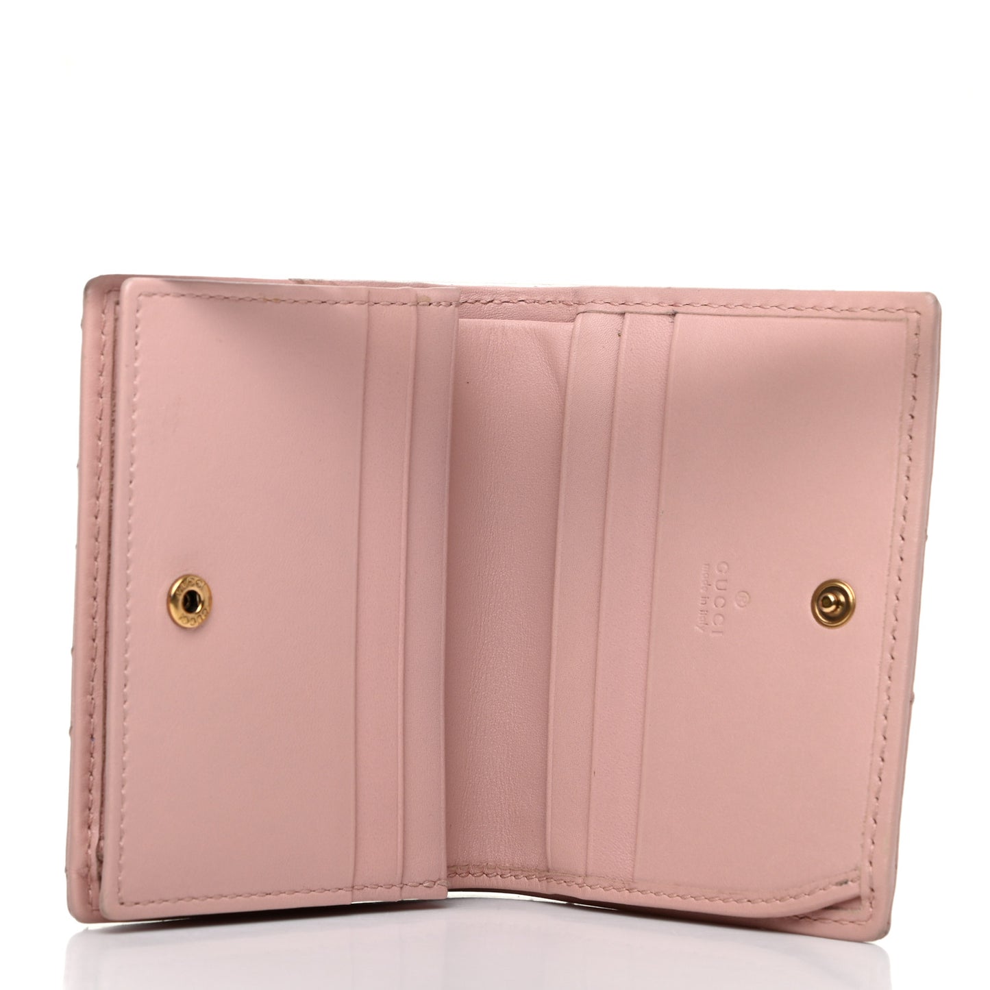 Calfskin Matelasse GG Marmont Card Case Perfect Pink