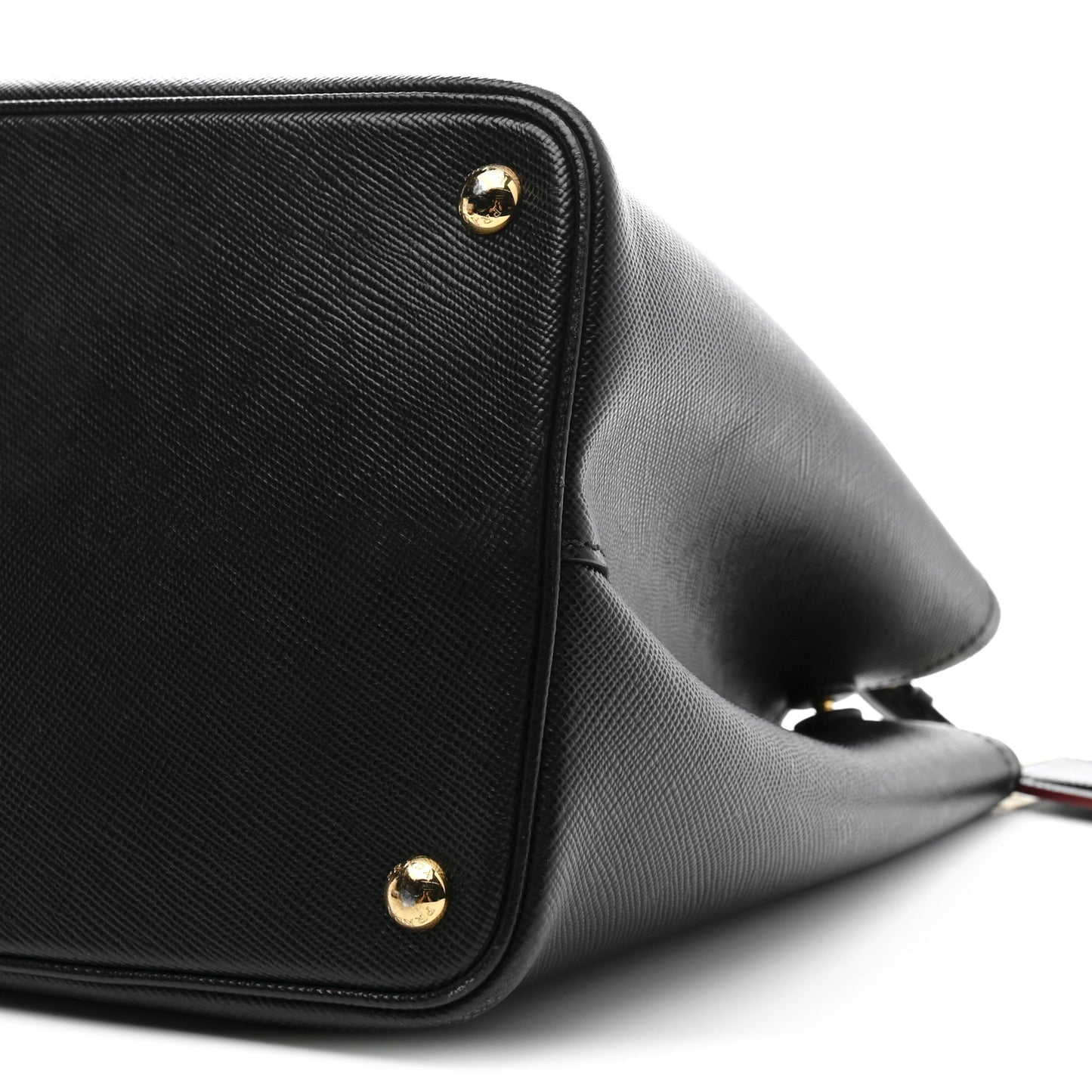 Saffiano Cuir Medium Double Bag Black Fuoco