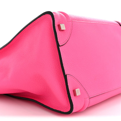 Celine Drummed Calfskin Mini Luggage Fluo Pink 8 of 12