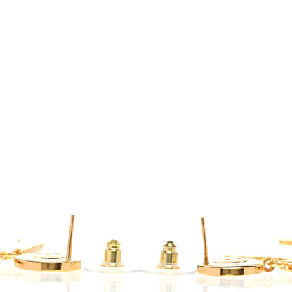 Chanel Metal Large Paris Button Earrings Gold 3 of 5