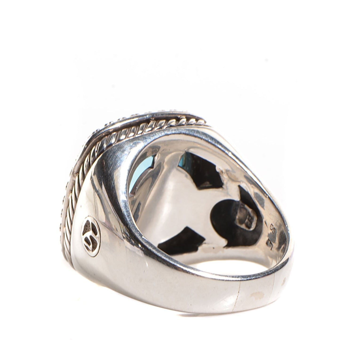 Sterling Silver Diamond Blue Topaz 17mm Albion Statement Ring 58 8.25
