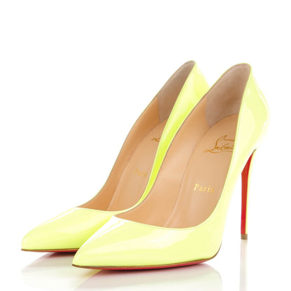 Christian Louboutin Patent Pigalle Follies 100 Pumps 39.5 Neon Yellow 4 of 7