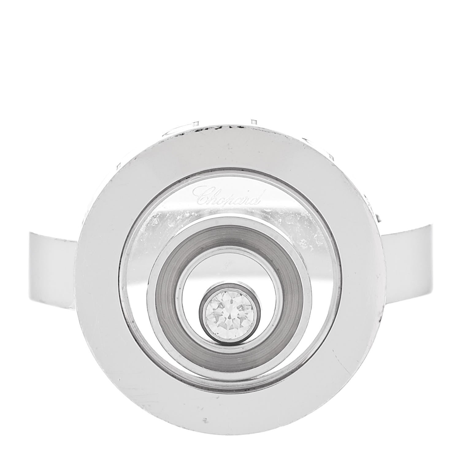 Chopard 18K White Gold Diamond Happy Spirit Ring 52 6 1 of 6