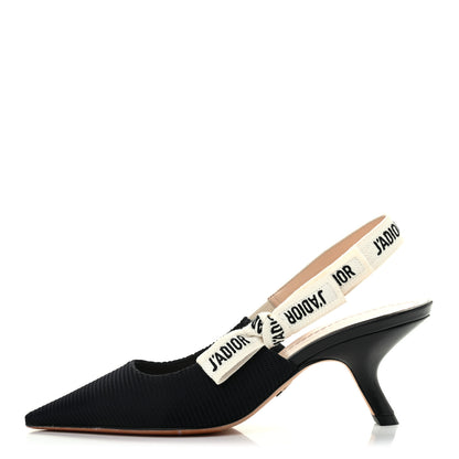 Christian Dior Technical Canvas Ribbon J Adior Slingback 65mm Pumps 37 Black 1 of 8