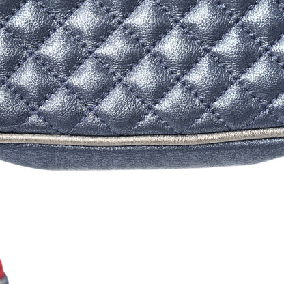 Gucci Laminated Nappa Trapuntata Mini Zumi Dome Shoulder Bag Rosso Marine Argento 12 of 13