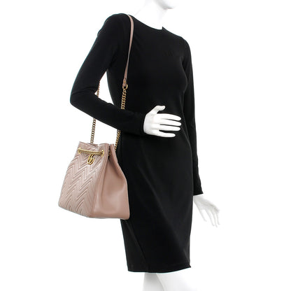 Gucci Calfskin Matelasse Medium GG Marmont Shoulder Tote Bag Porcelain Rose 2 of 7