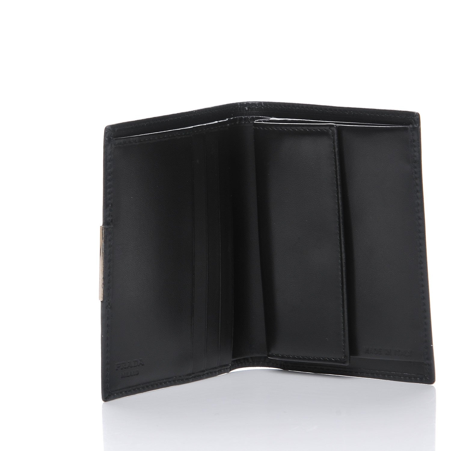 Prada Box Calfskin Bi-Fold Wallet Black 5 of 8