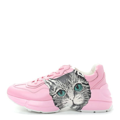 Gucci Calfskin Mystic Cat Rhyton Sneakers 37.5 Sugar Pink 1 of 9