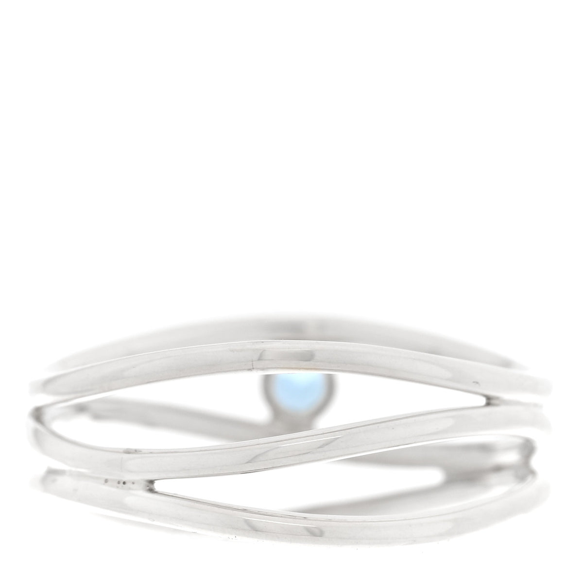 Sterling Silver Blue Topaz 3 Row Wave Ring 54 6.75