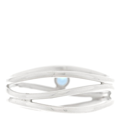 Tiffany Sterling Silver Blue Topaz 3 Row Wave Ring 54 6.75 3 of 4