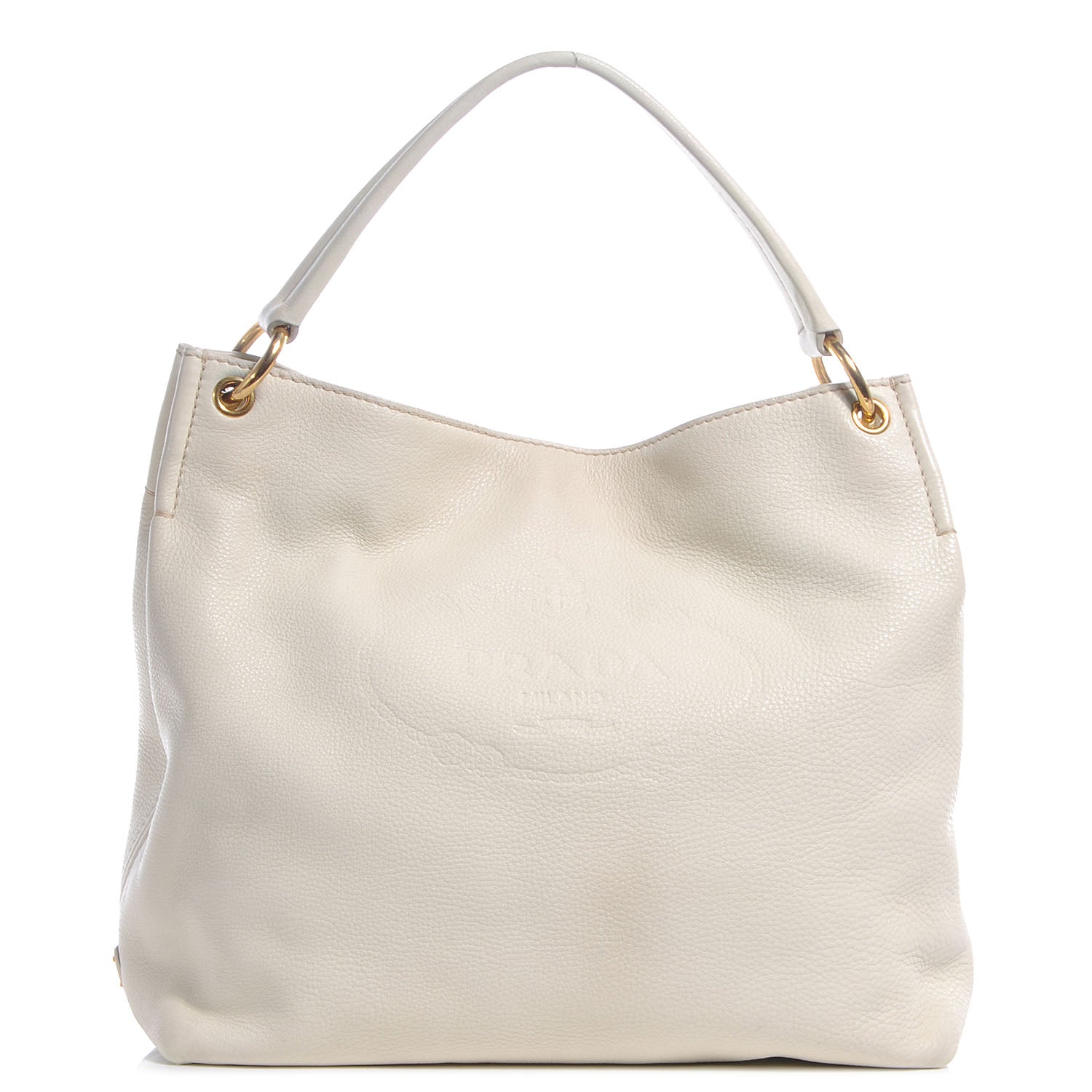 Prada Vitello Daino Sacca Hobo Bianco 1 of 9