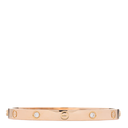 Cartier 18K Pink Gold 4 Diamond LOVE Bracelet 18 2 of 5