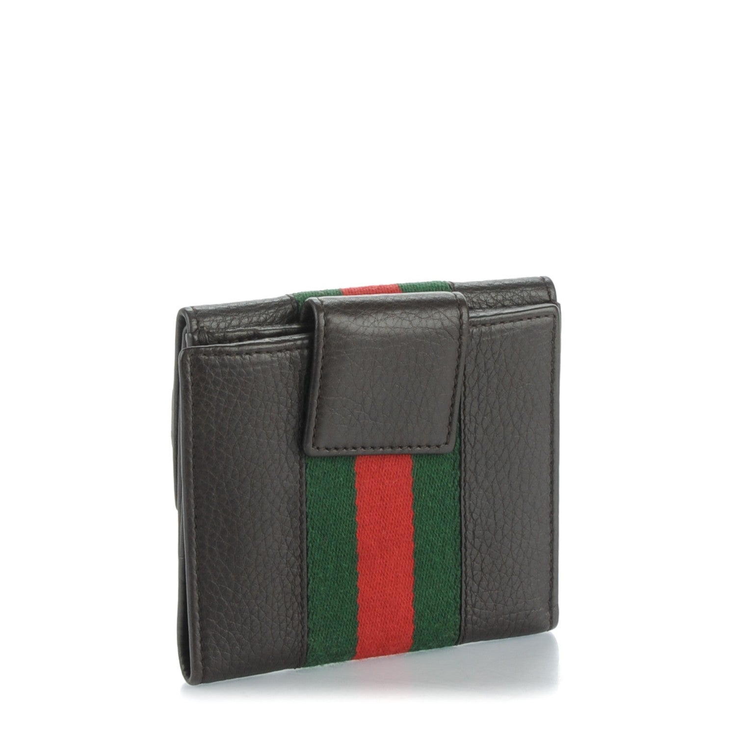 Gucci Calfskin Web Horsebit French Flap Wallet Black 3 of 7