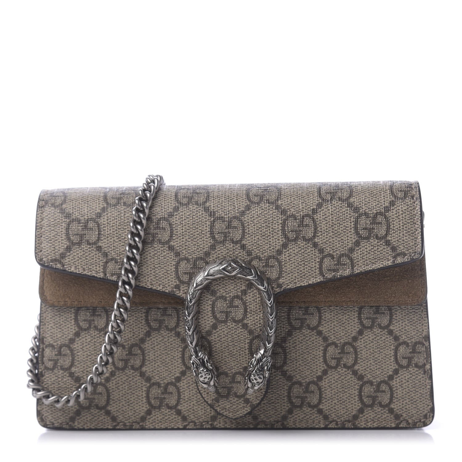 Gucci GG Supreme Monogram Super Mini Dionysus Shoulder Bag Taupe 1 of 10