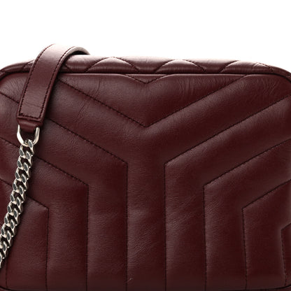 Saint Laurent Calfskin Y Quilted Monogram Small Loulou Bowling Bag Rouge Legion 8 of 10