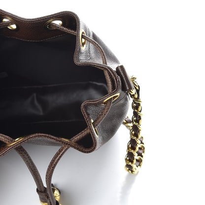Chanel Caviar Drawstring Bucket Bag Brown 6 of 13