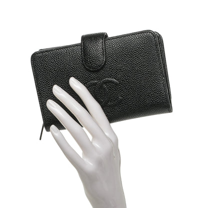 Chanel Caviar Timeless CC Zipped Pocket Wallet Black 2 of 8
