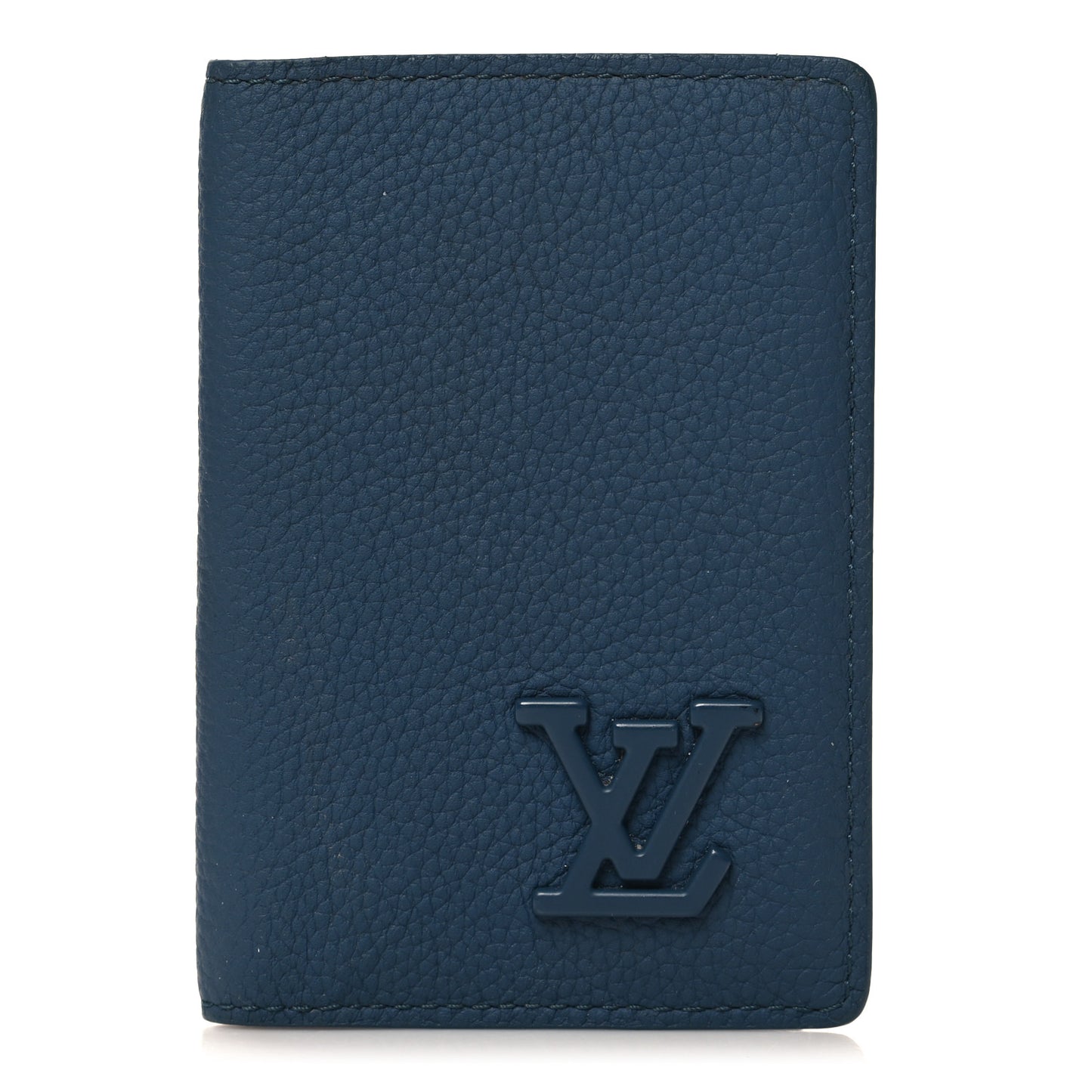 Grained Calfskin Aerogram Pocket Organizer Atlantic Blue