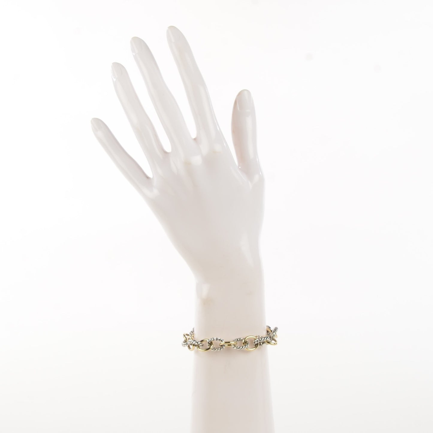 Sterling Silver 18K Yellow Gold 10mm Medium Oval Link Bracelet