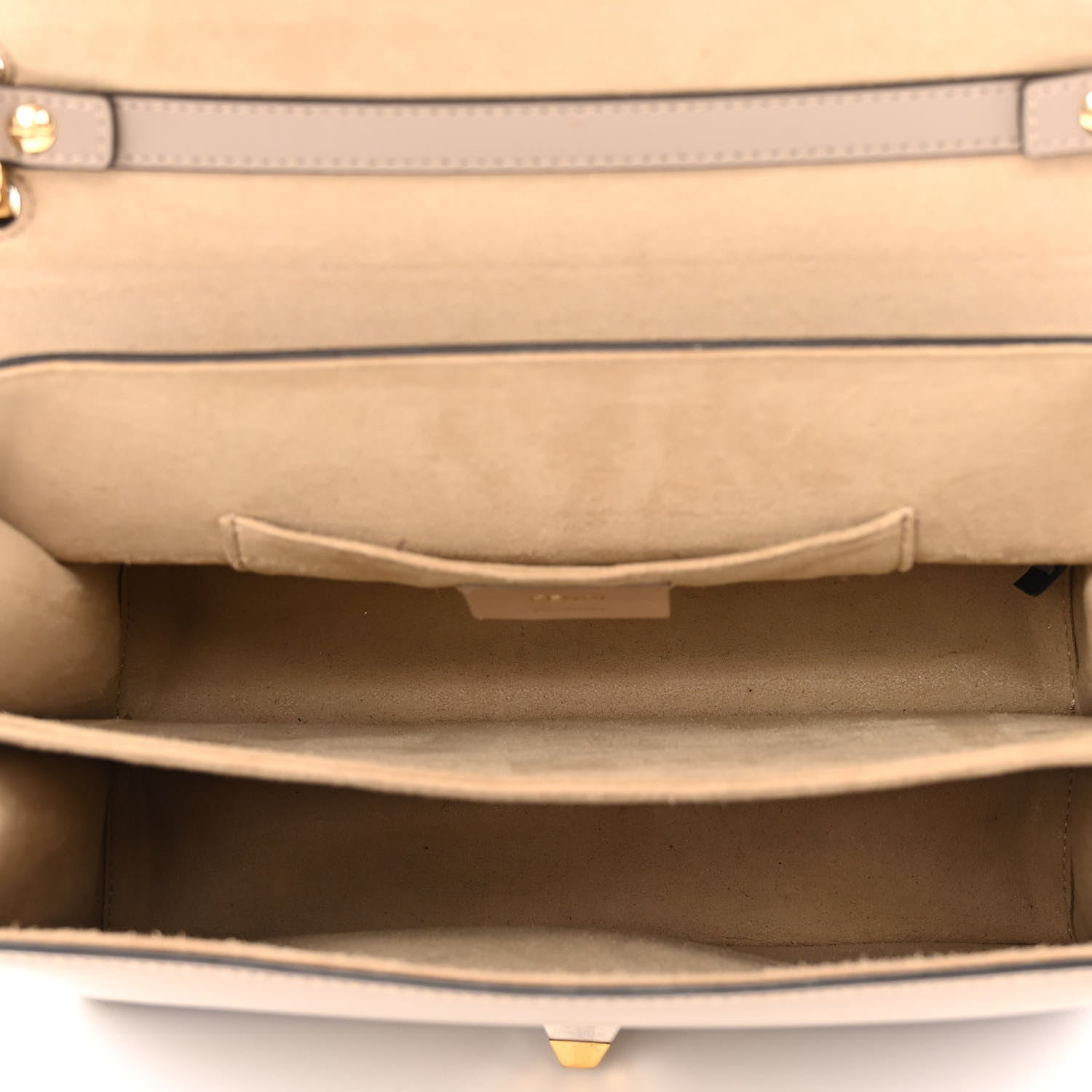 Fendi Vitello Liberty FF 1974 Embossed Kan I Shoulder Bag Tortora 5 of 18